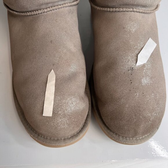 UGG Boot Women 12 Bailey Bow Shimmer Sheepskin Classic Shearling Party Core Go - Picture 7 of 16